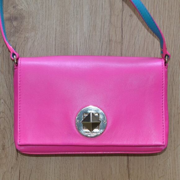 Kate Spade Crossbody Purse Pink and Blue - Picture 1 of 7